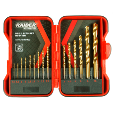 Set 15 burghie HSS Titan 1.5 - 10 mm in cutie de metal Raider Set 15 burghie HSS Titan 1.5 - 10 mm in cutie de metal Raider